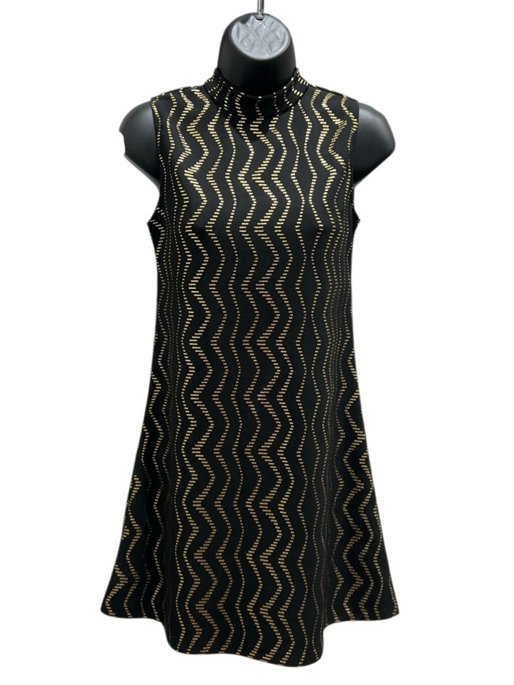 Love... Ady mini shift dress black gold Size Small